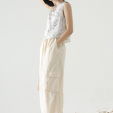 Butterish Delft Maxi Cargo Skirt