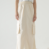 Butterish Delft Maxi Cargo Skirt