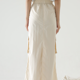 Butterish Delft Maxi Cargo Skirt