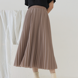 Nut Slate Pleated Skirt