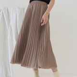 Nut Slate Pleated Skirt