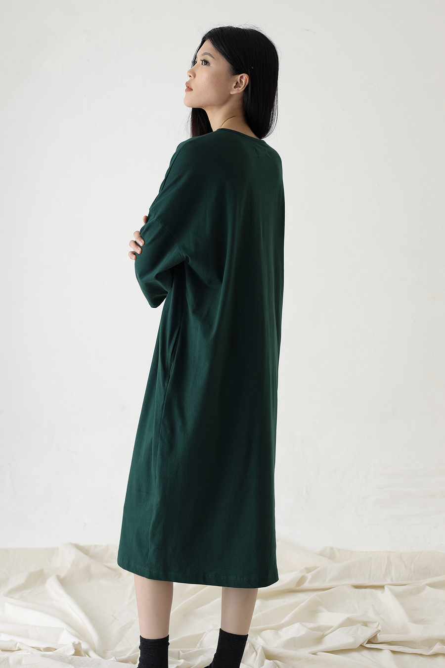 Dark Green Billow Dress