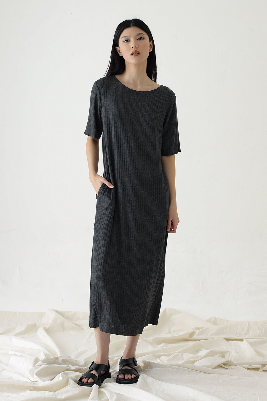 Charcoal Row Dress