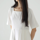 Offwhite Plica Dress