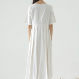 Offwhite Plica Dress