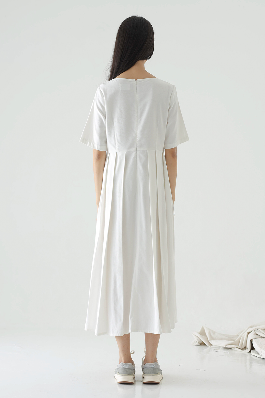 Offwhite Plica Dress