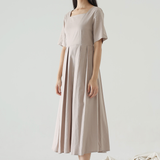 Latte Mauve Plica Dress