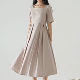 Latte Mauve Plica Dress