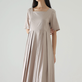 Latte Mauve Plica Dress