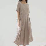 Latte Mauve Plica Dress