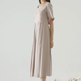 Latte Mauve Plica Dress