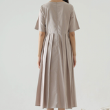 Latte Mauve Plica Dress