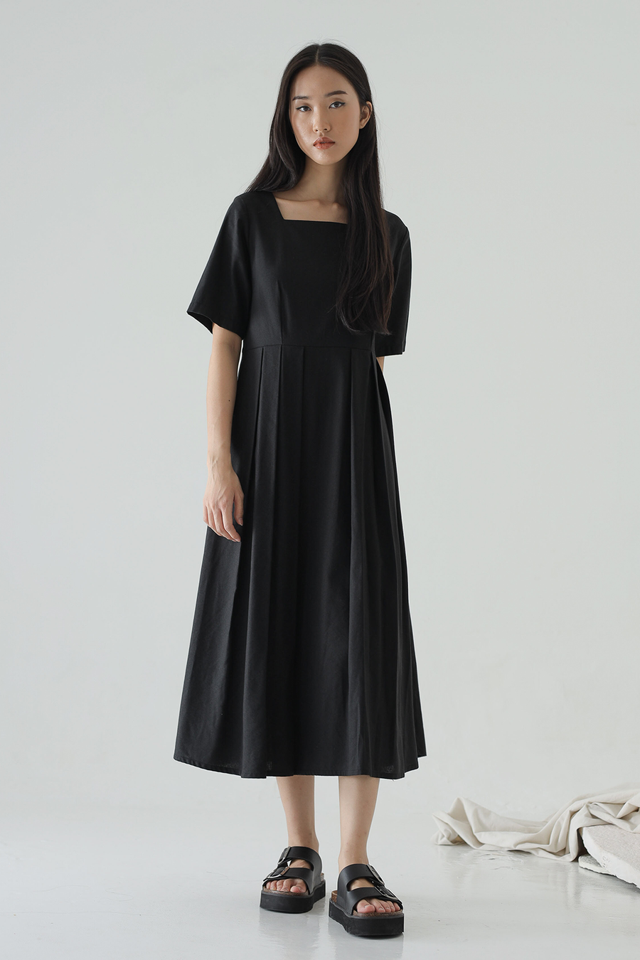 Black Plica Dress