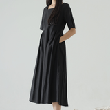 Black Plica Dress