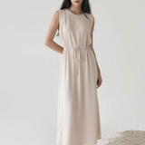 Cream Eyre Drawstring Dress