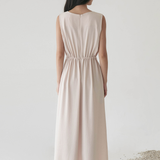 Cream Eyre Drawstring Dress