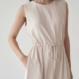 Cream Eyre Drawstring Dress