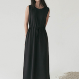 Black Eyre Drawstring Dress