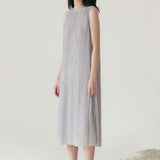 Dusty Grey Carra Pleated Dress