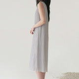 Dusty Grey Carra Pleated Dress