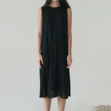 Black Carra Pleated Dress