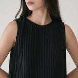 Black Carra Pleated Dress