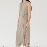 Date Dress in Almond