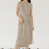 Date Dress in Almond