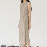Date Dress in Almond