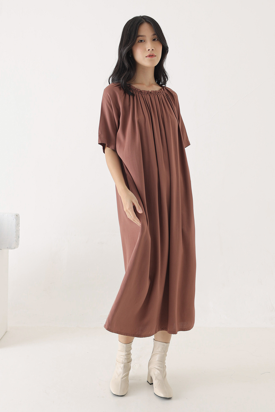 Cinnabar dress in Marsala