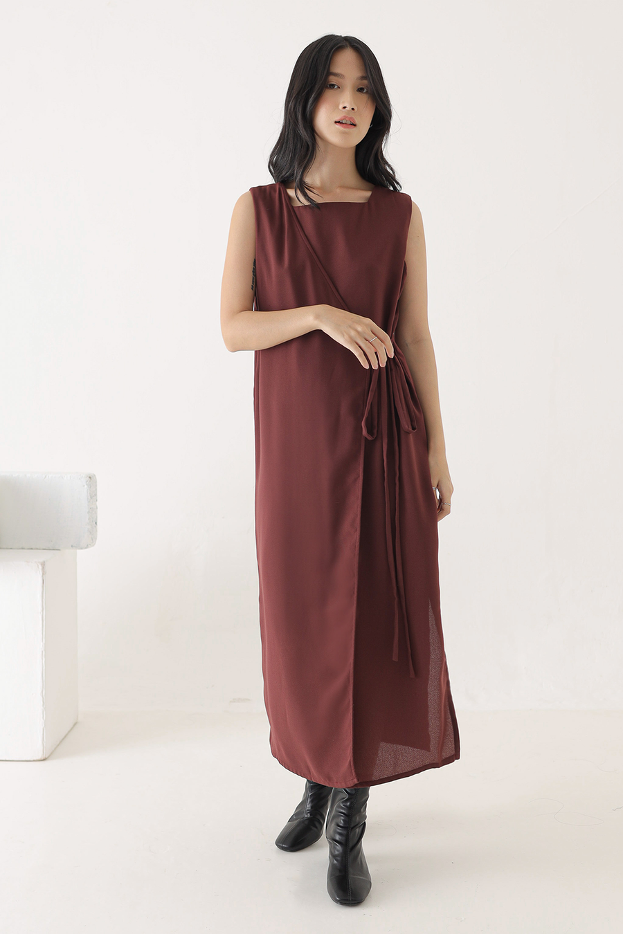 Eve dress in Brick red